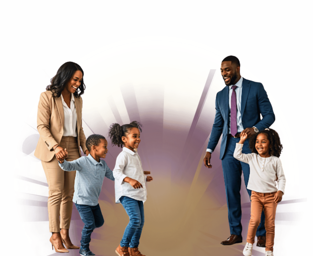 family playing after being insured with Dency investments group